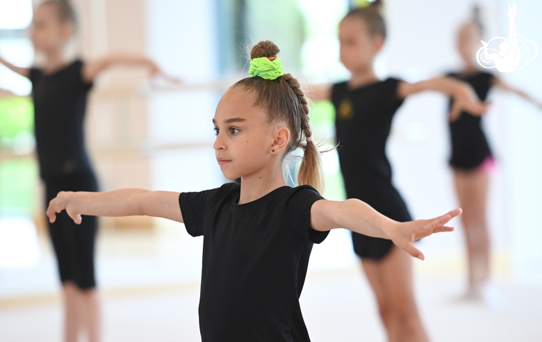 Gymnast from Belgorod  during class  in the choreography hall