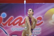 Anna Vakulenko during an exercise with clubs