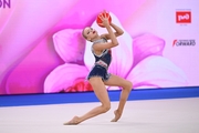 Daria Khoroshilova during an exercise with a ball