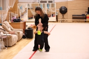 October 5, 2026. Olympic champion Alina Kabaeva and young gymnast Diana Zaripova in Novogorsk