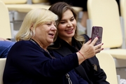 Olympic champion Alina Kabaeva and the head coach of the Belarusian national team Irina Leparskaya at the Sky Grace Grand Prix tournament