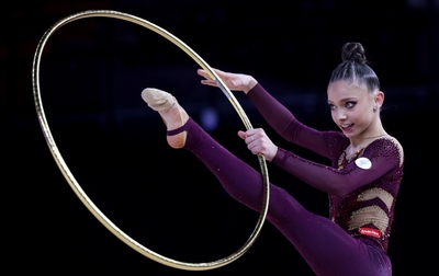 Arina Kovshova took sixth place in the all-around at the Rhythmic World Challenge Cup in Beijing
