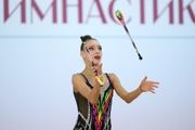 Sofia Vorobyova during exercise with clubs