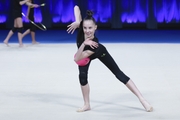 Marria Borisova during an exercise with a ball at floor testing