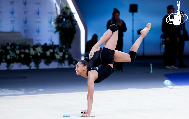 A gymnast during floor testing