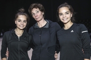 Arina and Dina Averina with Russian national team choreographer Irina Zenovka