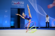 Eva Kononova during an exercise with a ribbon