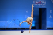 Eva Kononova during an exercise with a ball