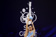 Anna Vakulenko during an exercise with a ball