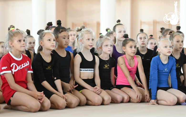 Young gymnasts at the training camp