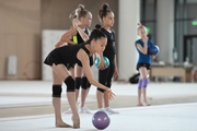 Gymnast from Belgorod during an exercise with a ball