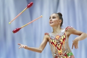 Mariia Borisova (Russia) during the clubs exercise