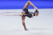 Lala Kramarenko during an exercise with a hoop