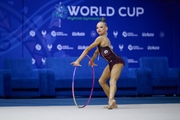 Eva Kononova during an exercise with hoop