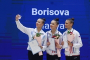 Daria Verenich, Mariia Borisova and Vladislava Nikolaenko after the awards ceremony