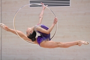 Gymnast during an exercise with a hoop