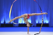 Anastasia Vlasenko during an exercise with a ribbon