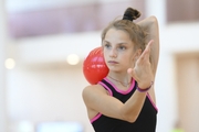 Jimena Dominguez during an exercise with the ball