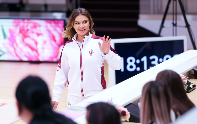 June 16, 2025. Olympic champion Alina Kabaeva at the Academy on the eve of the second stage of the Cup of Strongest