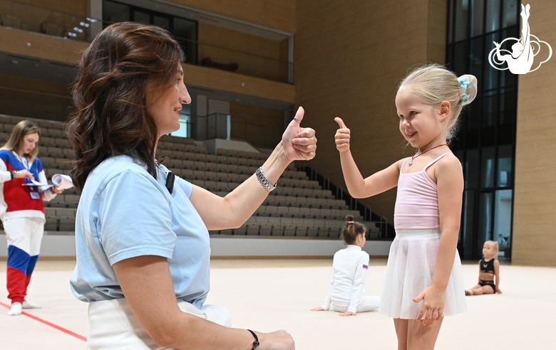 Academy Coach Irina Dzyuba with a participant in selection