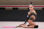 Ksenia Savinova during an exercise with a rope at a control training session