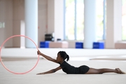 Gymnast Nkenko Sita Davina Chanselvi from the Republic of Congo during the hoop exercise