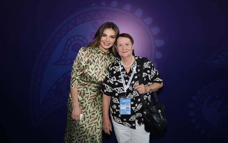 April 29, 2024. Olympic champion Alina Kabaeva with her first coach Anelia Malkina at the Rhythmic Gymnastics World Cup stage in Tashkent