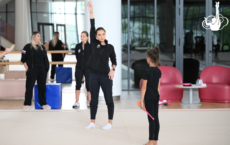 Dina Averina and Sabina Samatova during training