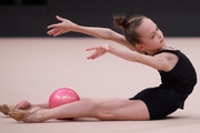 Diana Solosina during an exercise with a ball