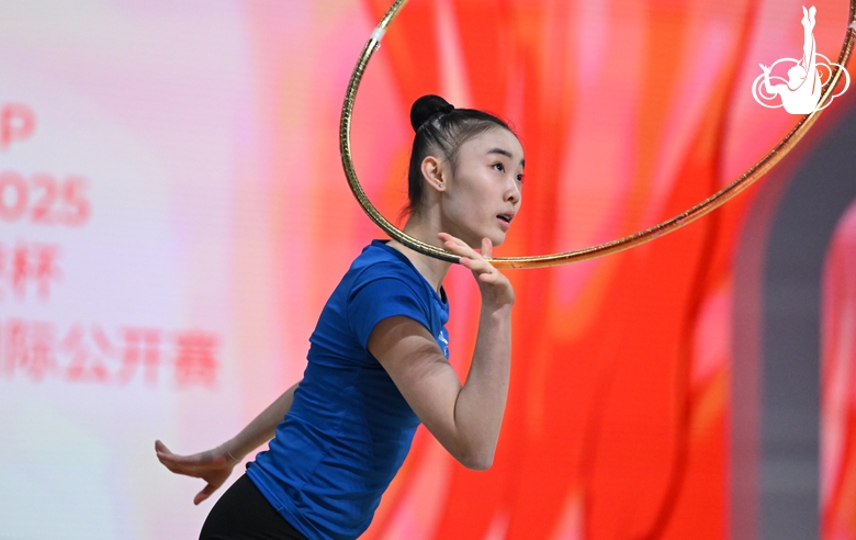 A gymnast during floor testing