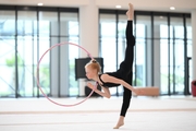 Olga Chernykh  during an exercise with a hoop