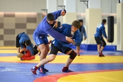 Participants of the training camp during training at the Martial Arts Academy
