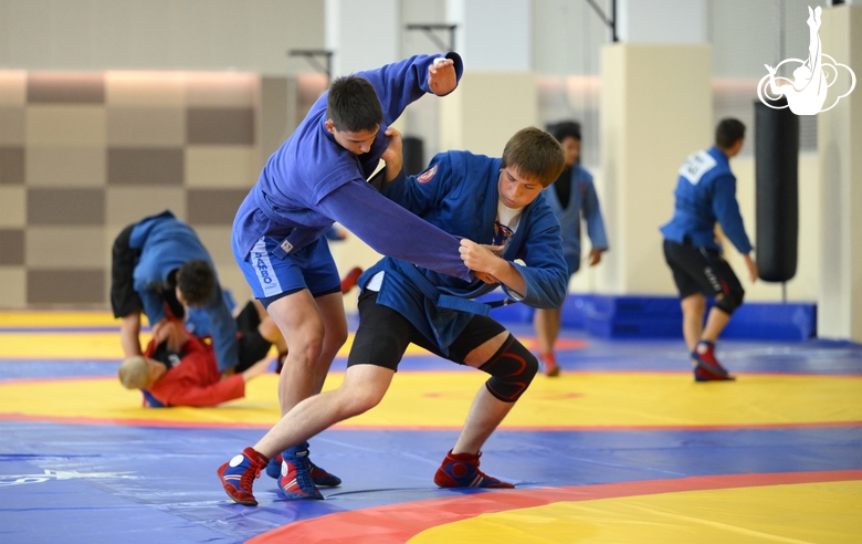 Participants of the training camp during training at the Martial Arts Academy