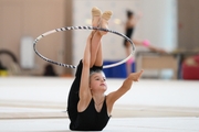 Elvira Belyaeva during an exercise with a hoop