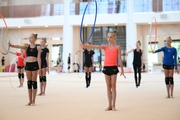 Gymnasts at a training session during the recovery camp at the Academy