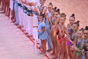 Gymnasts during the opening ceremony of the all-Russian Sky Grace Cup  competition