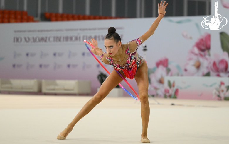 Sofia Vorobyova during hoop exercise