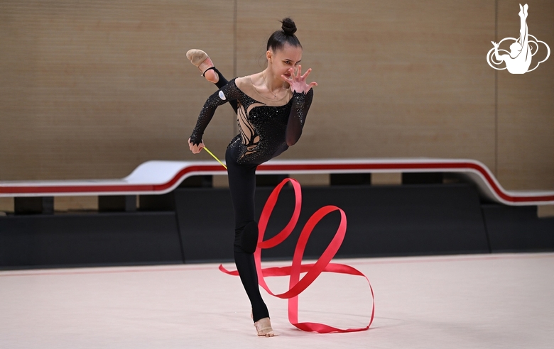 Мария Борисова во время контрольной тренировки перед международным турниром «Кубок "Небесная грация"» и Beijing Top Open — 2025