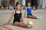 Gymnasts during practice at the training camp in the Academy