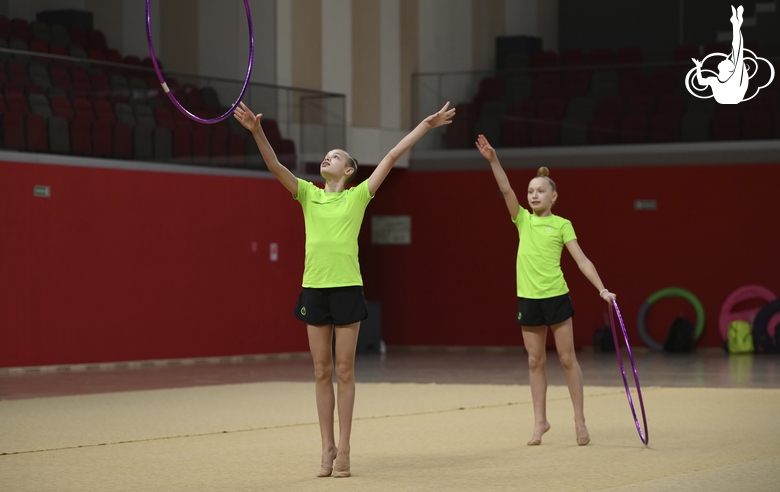 Gymnasts from Belgorod training camp at the Martial Arts Academy