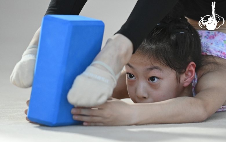 A gymnast from China during the workout