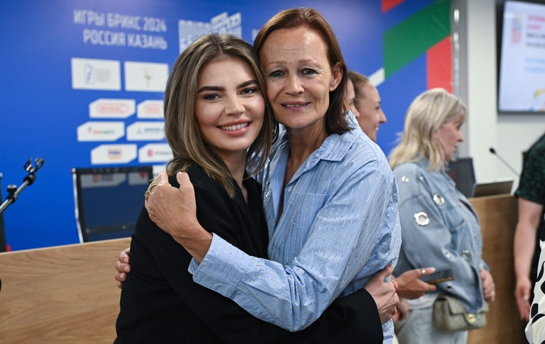 20 June 2024. Olympic champion Alina Kabaeva and five-time USSR Champion Venera Zaripova before BRICS Games