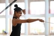 Gymnast Kimaya Karle during training at the Academy