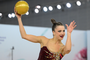 Milena Schenyatskaya during exercise with hoop