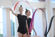 Gymnast from Belgorod  during an exercise with a ribbon